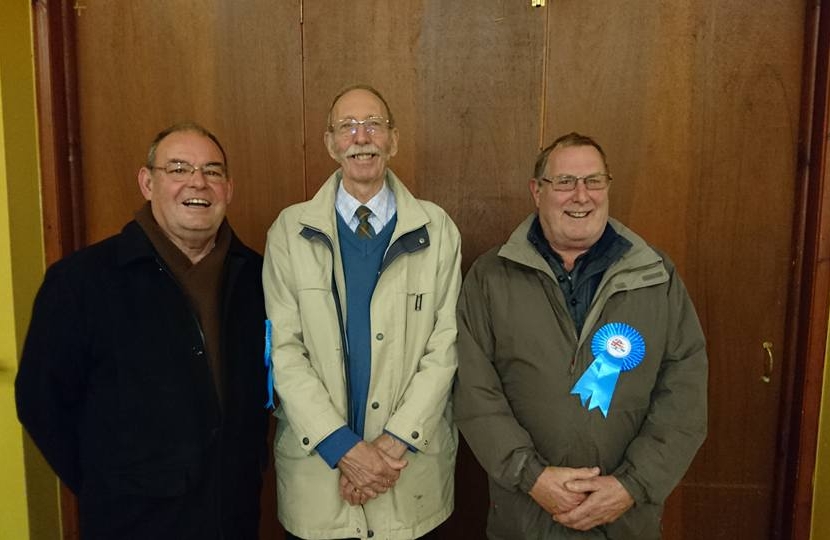 Terry and John with District Councillor Mel Tuirton-Leivers