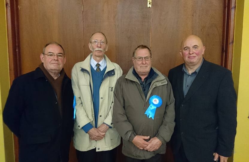 Terry, John and Mel with County Councillor Colin Davie