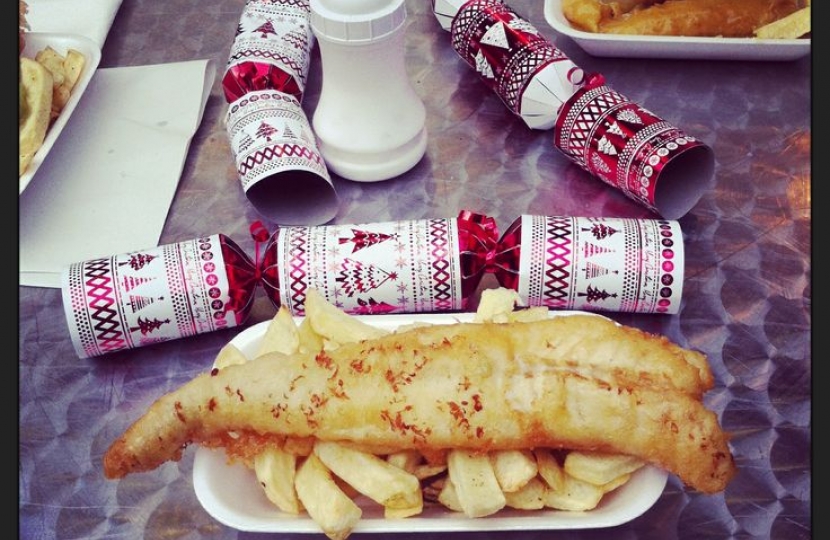 Christmas fish and chips